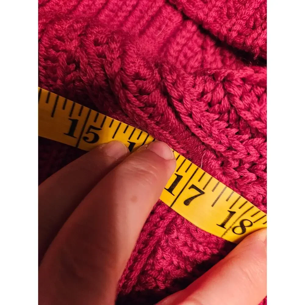Eileen Fisher Raspberry Red Open-Front Ribbed Knit Cardigan - Picture 16 of 16